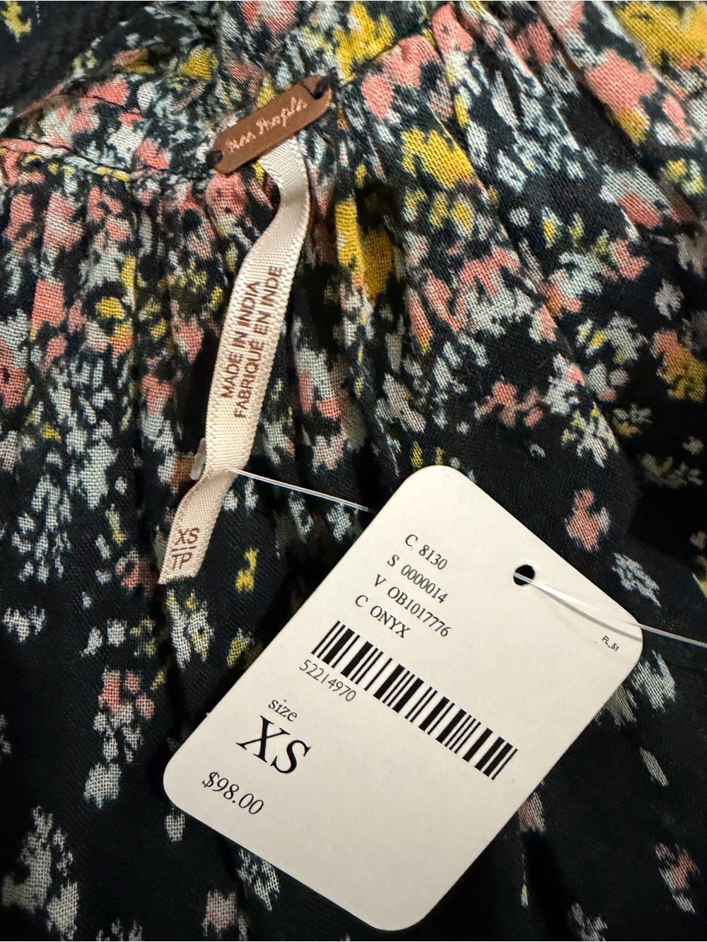 Free People Black Floral Halter Midi Dress with Keyhole - Picture 3 of 7
